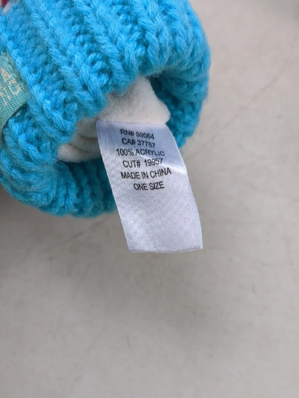Billabong Kids Blue, White & Pink Crochet-Style Mittens